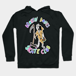 Broken Bones Skate Club skating grim reaper Hoodie